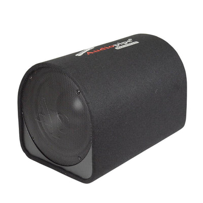 Audiopipe APDX-12A 600 Watts 12 Inch Ported Vented Enclosure Powered Bass Tube + Boss R1100M Riot 1100 Watt Monoblock Class A/B Car Audio Amplifier + Bass Remote + Soundstorm 8 Gauge Car Amplifier Amp Complete Kit Wiring Installation with RCA