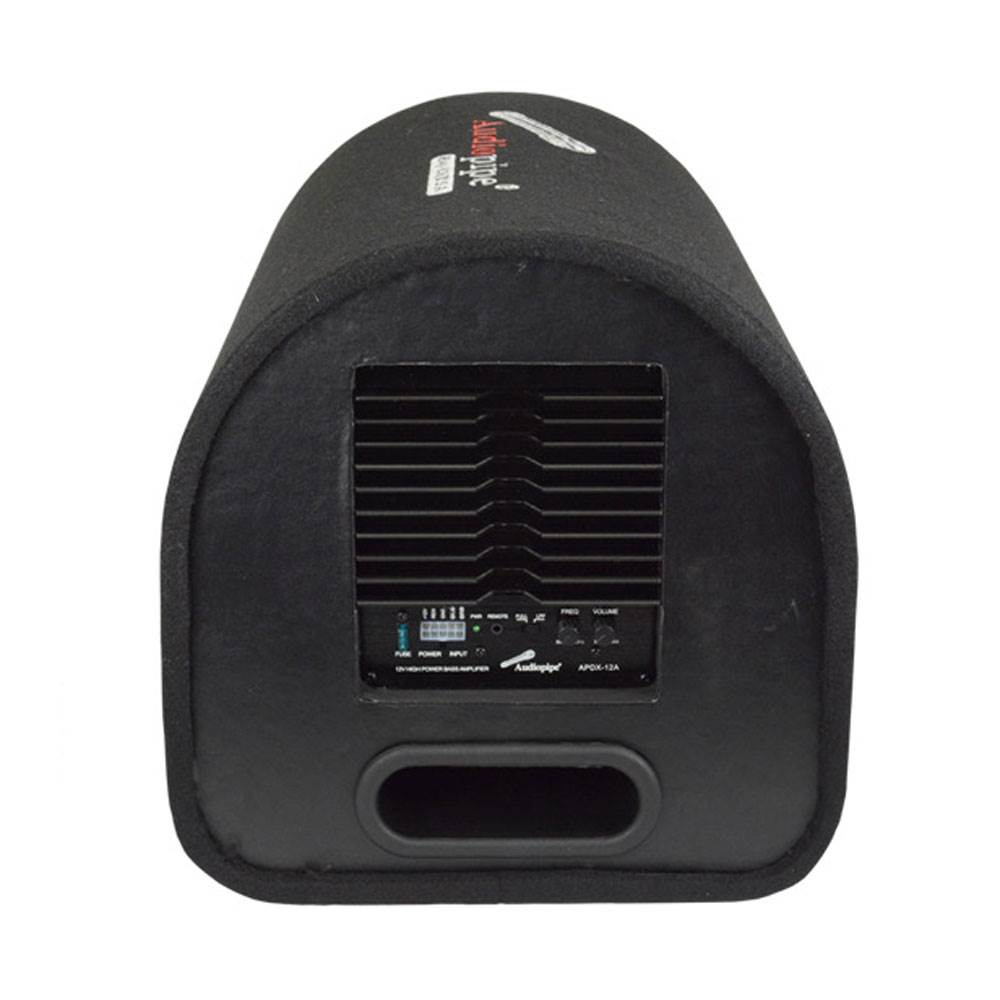 Audiopipe APDX-12A 600 Watts 12 Inch Ported Vented Enclosure Powered Bass Tube + Boss R1100M Riot 1100 Watt Monoblock Class A/B Car Audio Amplifier + Bass Remote + Soundstorm 8 Gauge Car Amplifier Amp Complete Kit Wiring Installation with RCA