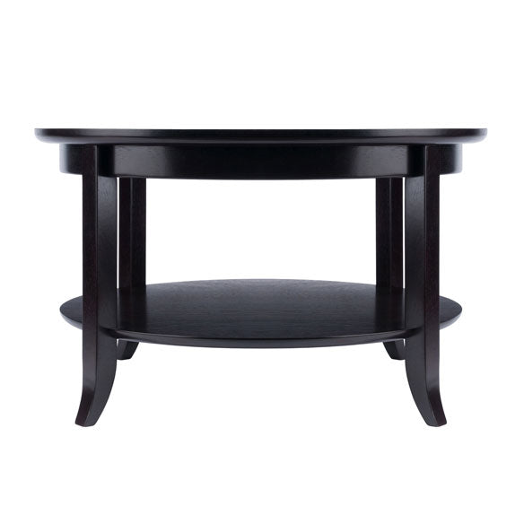 Winsome Genoa Coffee Table with Inset Clear Glass Top, Espresso Brown (Open Box)