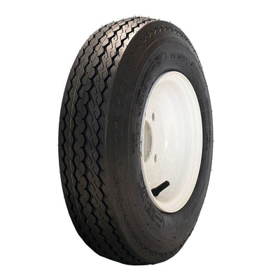MARASTAR 4.80/8" Bias Trailer Tire Mounted on White Solid 4 Lug Wheel (Open Box)