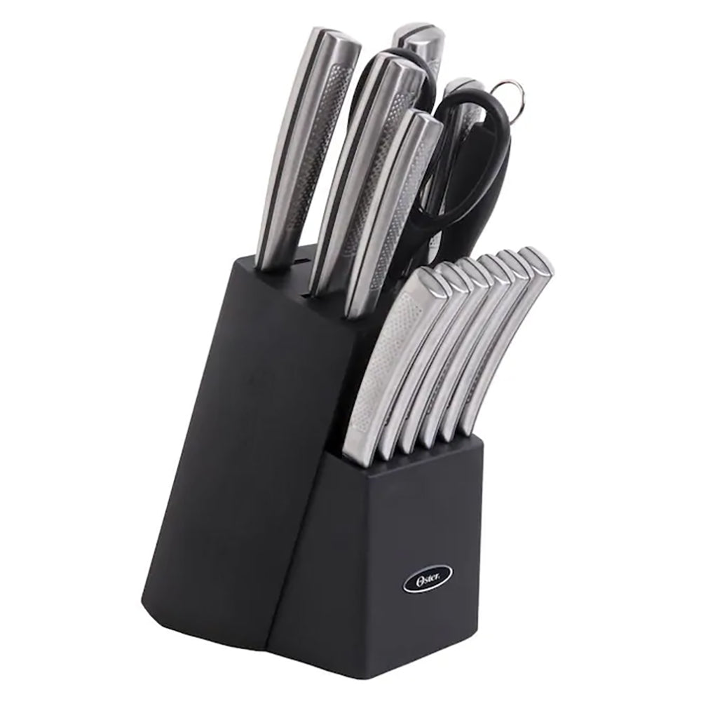 Oster Wellisford Stainless Steel Knife Cutlery Set with Block, 14 Piece (Used) - VMInnovations