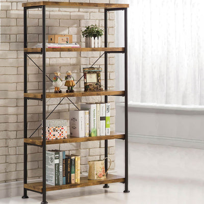 Coaster Furniture Barritt 5 Shelf Bookcase Shelf, Antique Nutmeg (For Parts)