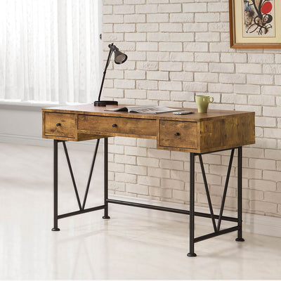 Coaster Home Barritt 3 Drawer Home Office Writing Desk, Antique Nutmeg (Used) - VMInnovations