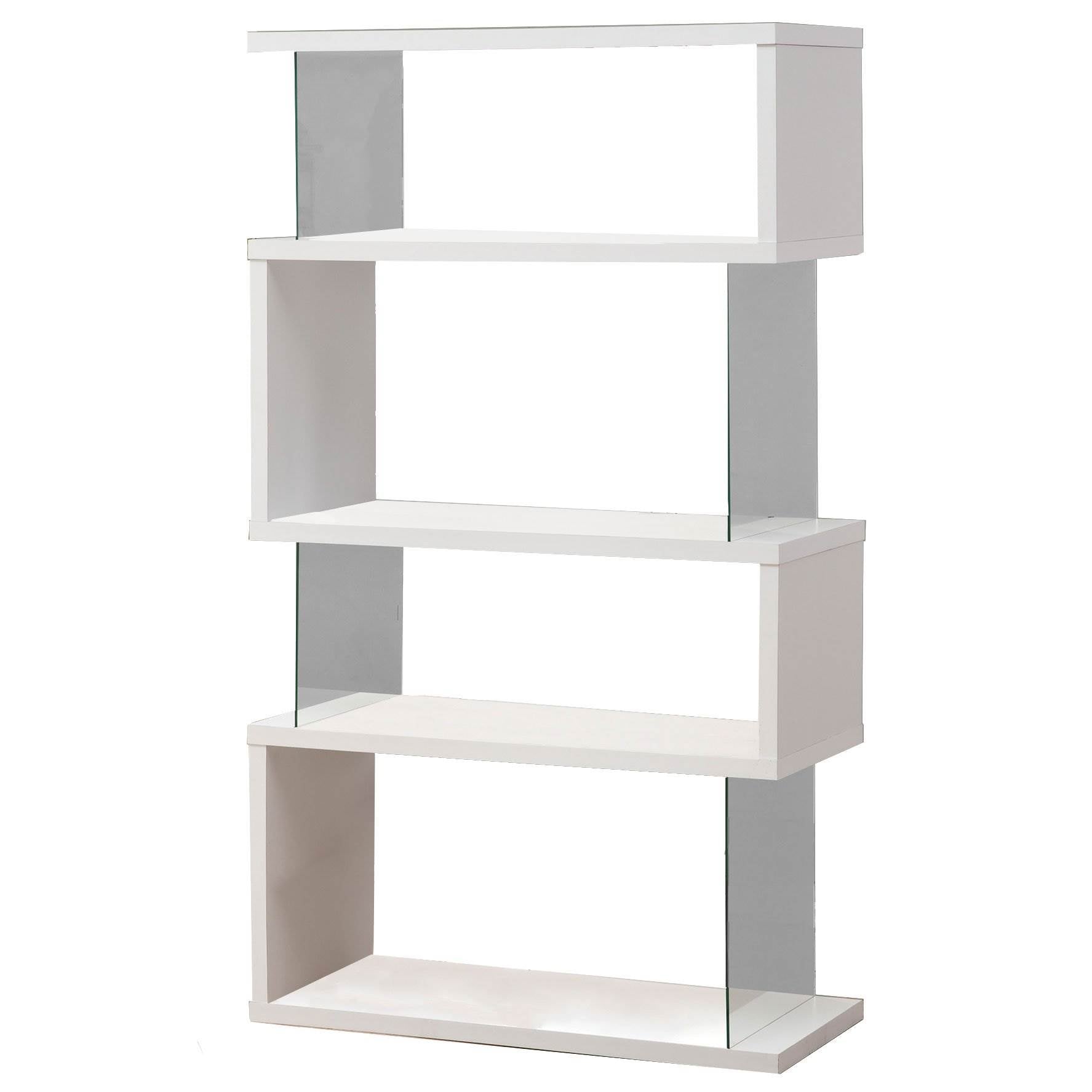 Coaster Home Furniture Asymmetrical Snaking Home Living Room Bookshelf, White - VMInnovations