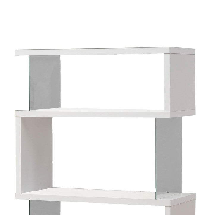 Coaster Home Furniture Asymmetrical Snaking Living Room Bookshelf, White (Used) - VMInnovations