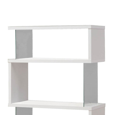 Coaster Home Furniture Asymmetrical Snaking Living Room Bookshelf, White (Used)