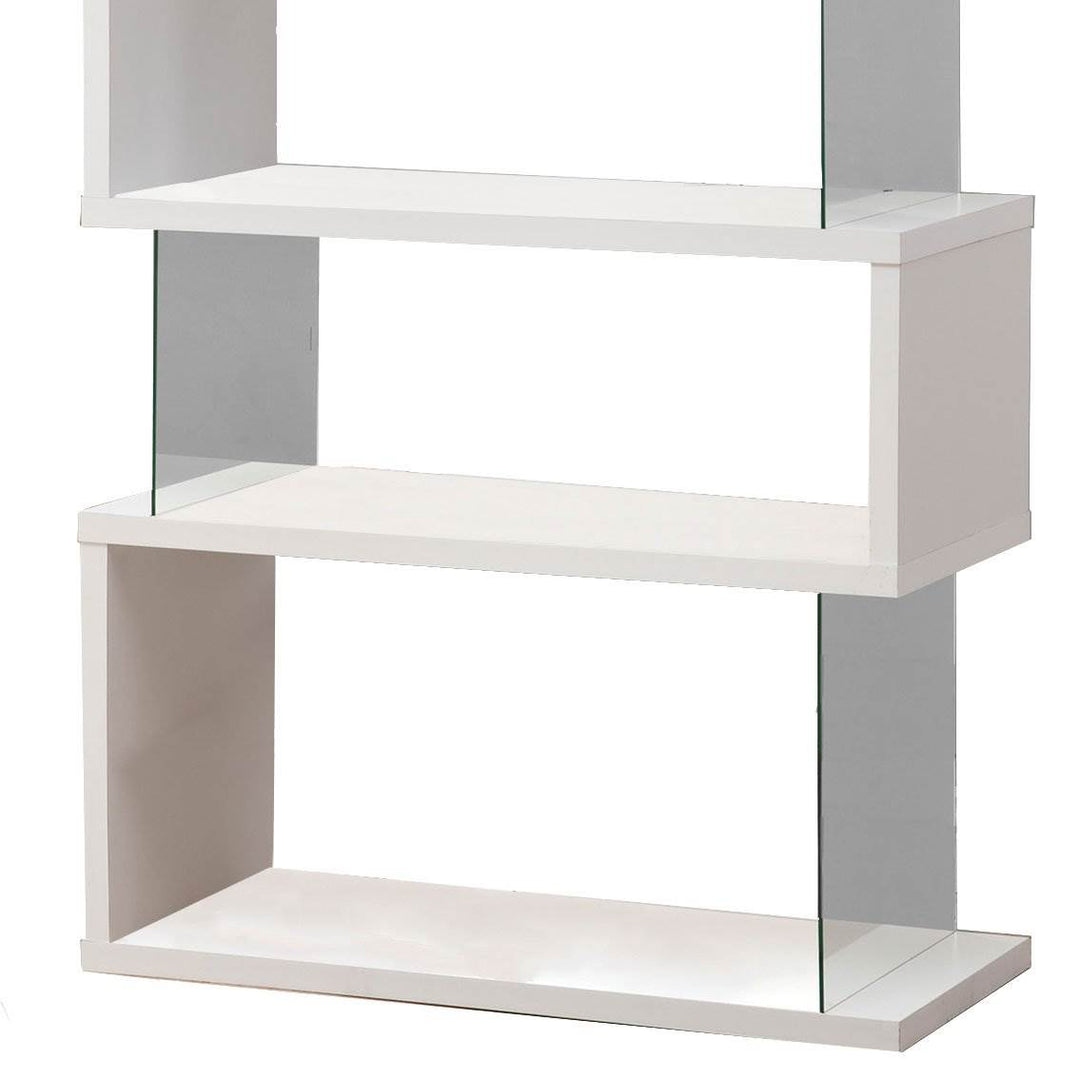 Coaster Home Furniture Asymmetrical Snaking Home Living Room Bookshelf, White