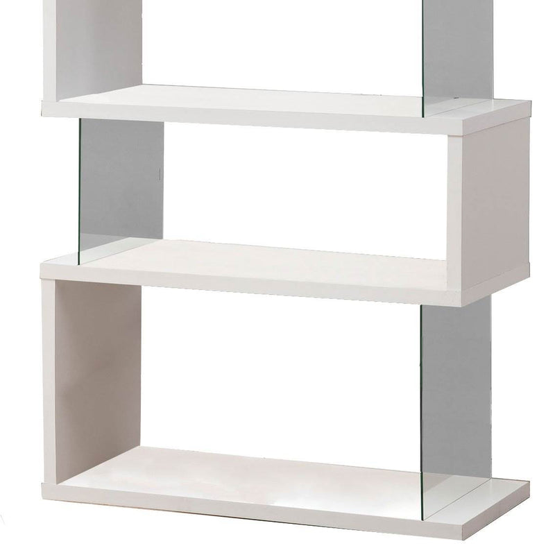 Coaster Home Furniture Asymmetrical Snaking Living Room Bookshelf, White (Used)