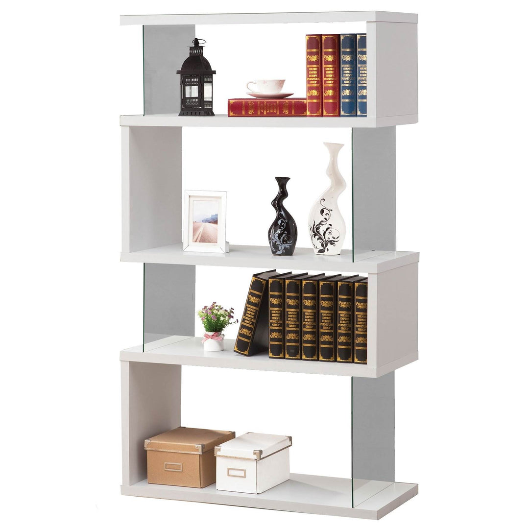Coaster Home Furniture Asymmetrical Snaking Living Room Bookshelf, White (Used) - VMInnovations