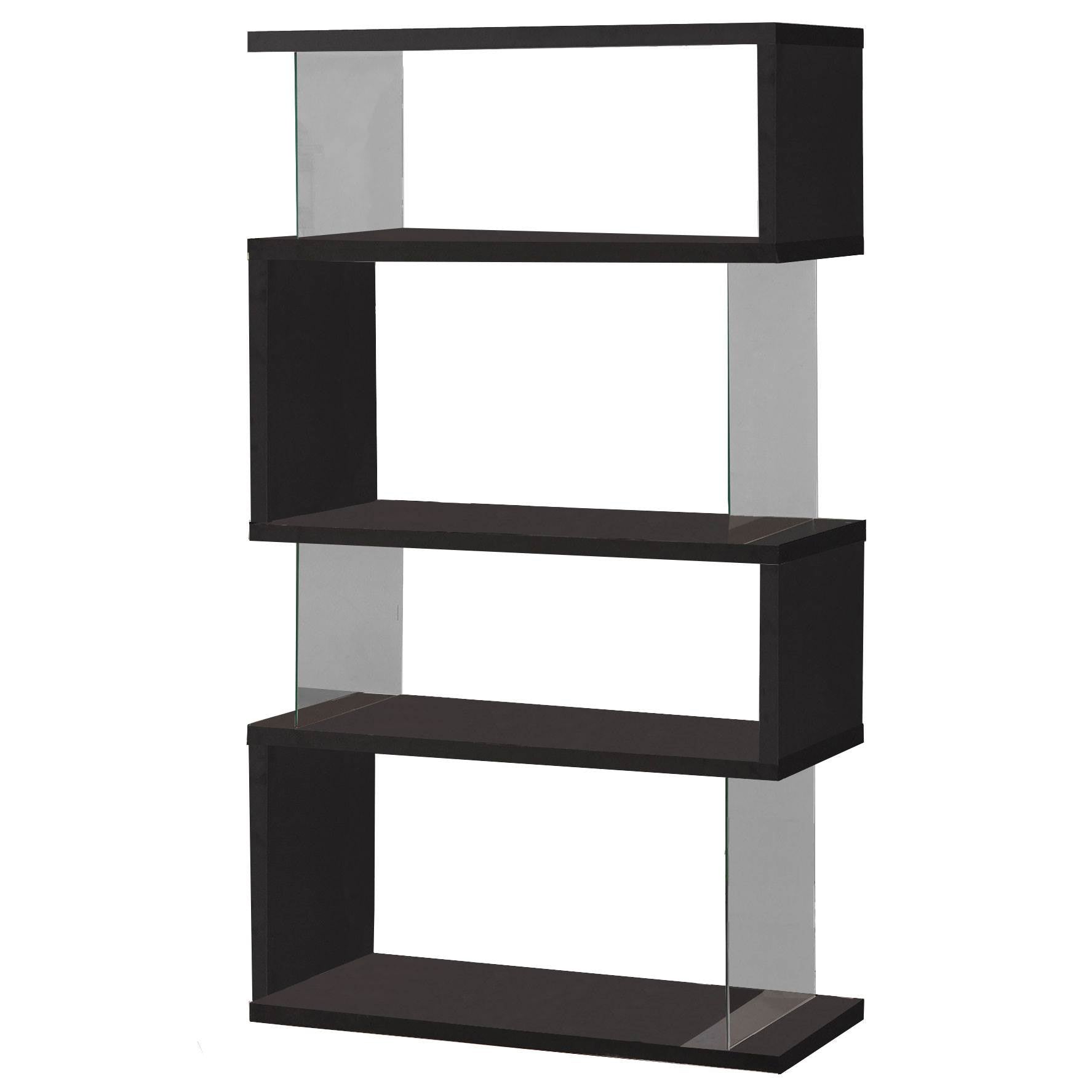 Coaster Home Furniture Asymmetrical Snaking Home Living Room Bookshelf, Black (Refurbished)