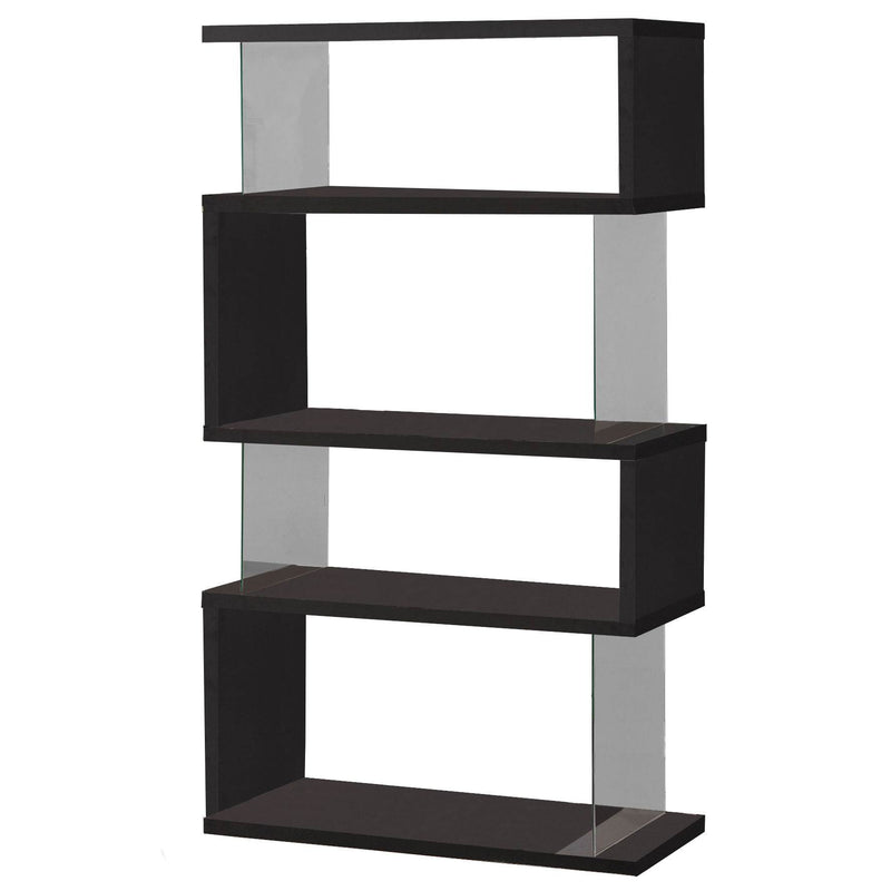 Coaster Home Furniture Asymmetrical Snaking Living Room Bookshelf, Black (Used)