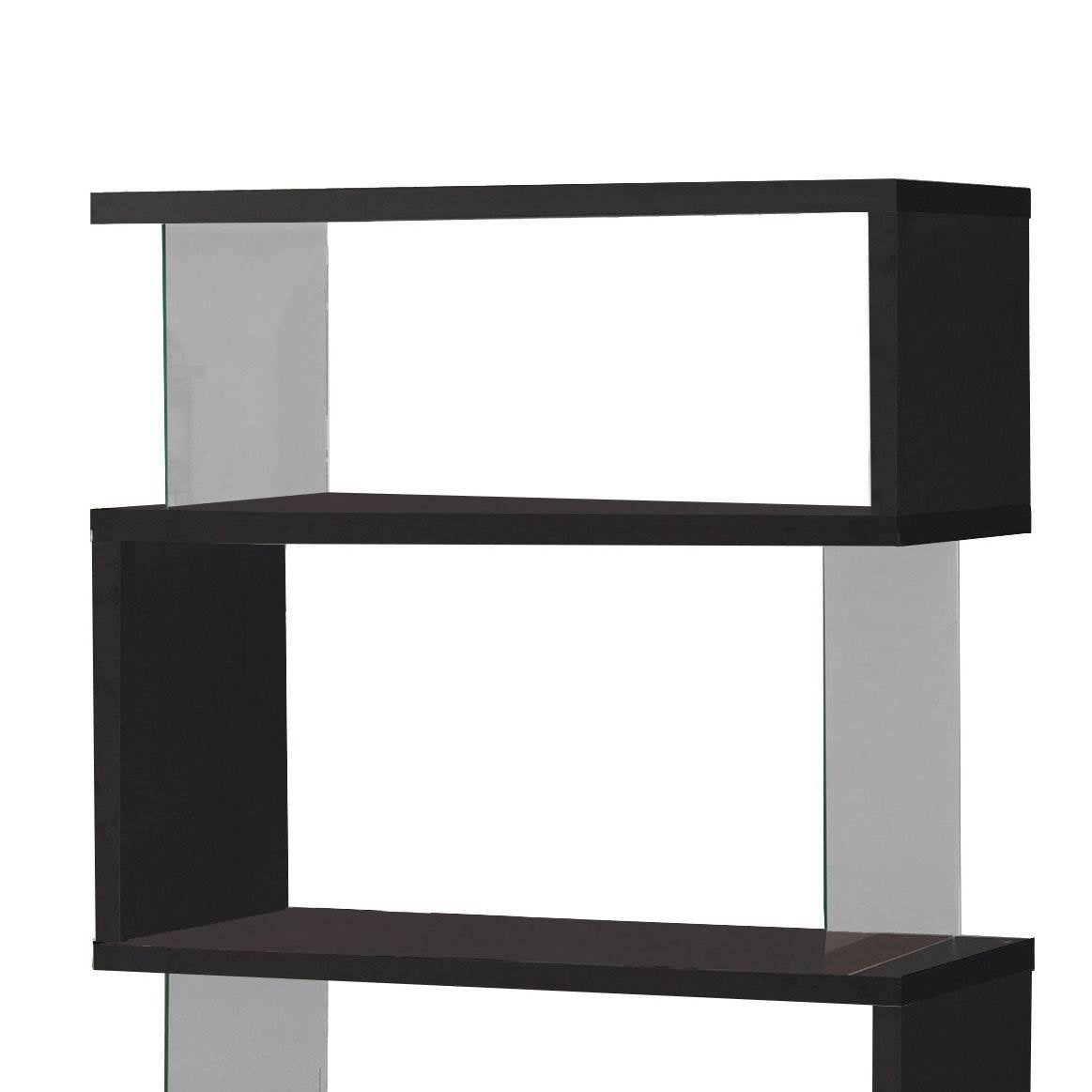 Coaster Home Furniture Asymmetrical Snaking Home Living Room Bookshelf, Black - VMInnovations