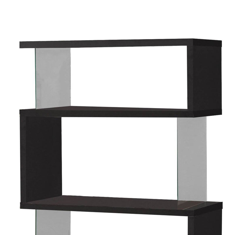 Coaster Home Furniture Asymmetrical Snaking Living Room Bookshelf, Black (Used)