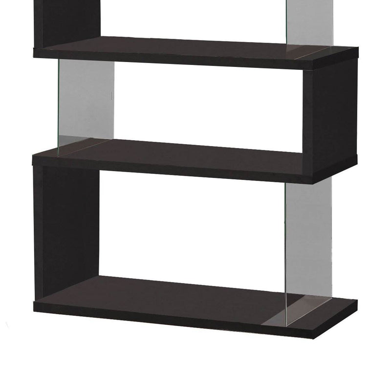 Coaster Home Furniture Asymmetrical Snaking Home Living Room Bookshelf, Black