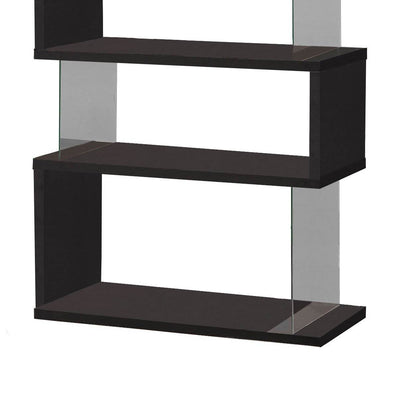 Coaster Home Furniture Asymmetrical Snaking Living Room Bookshelf, Black (Used) - VMInnovations