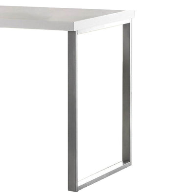 Coaster Home Home Office File Drawer Writing Desk, White and Silver (Damaged)