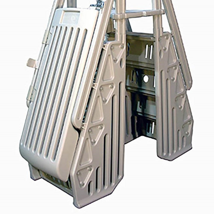 Vinyl Works AF 24 Inch Gated Entry Above Ground Pool Ladder, Taupe (For Parts)