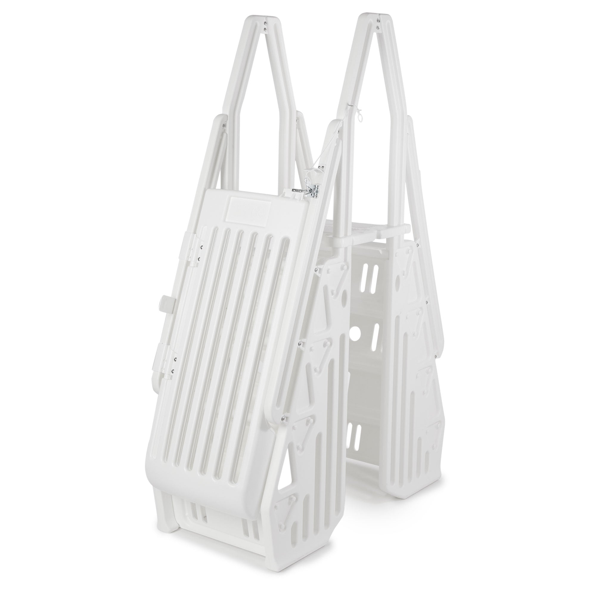 Vinyl Works Deluxe In Step 48 - 56" Above Ground Pool Ladder, White (Open Box) - VMInnovations