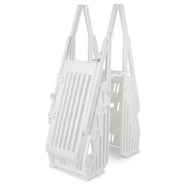 Vinyl Works AF 24 Inch Gated Entry Above Ground Pool Ladder, White (For Parts)