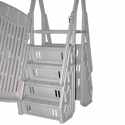 Vinyl Works GE Adjustable A Frame Above Ground Pool Ladder w/ Gate, Taupe (Used) - VMInnovations