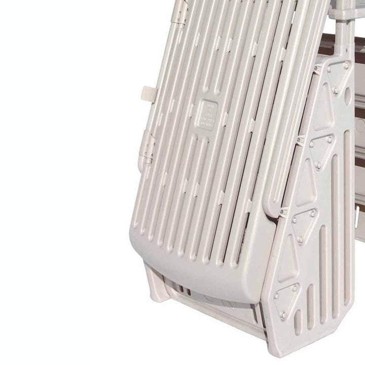 Vinyl Works GE Adjustable A Frame Above Ground Pool Ladder w/ Gate, Taupe (Used) - VMInnovations