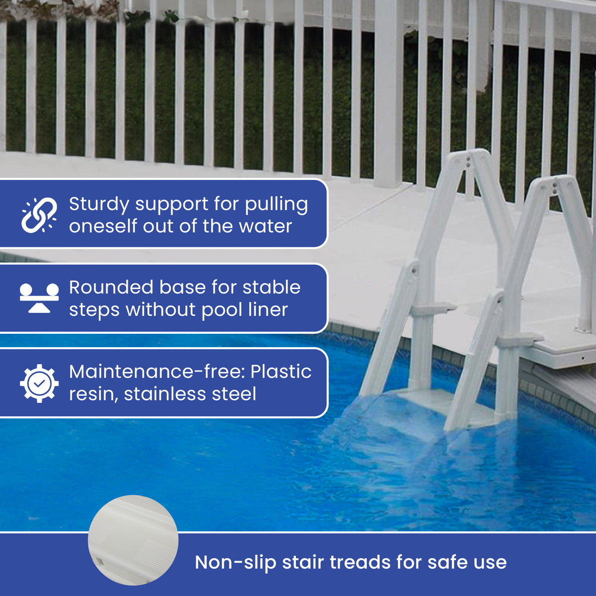Vinyl Works Deluxe 46-60" Above Ground Pool Ladder, White (Open Box) (2 Pack)