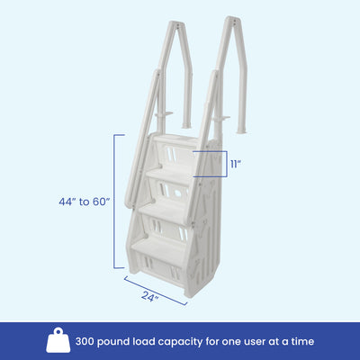 Vinyl Works Deluxe 46-60" Above Ground Pool Ladder, White (Open Box) (2 Pack) - VMInnovations