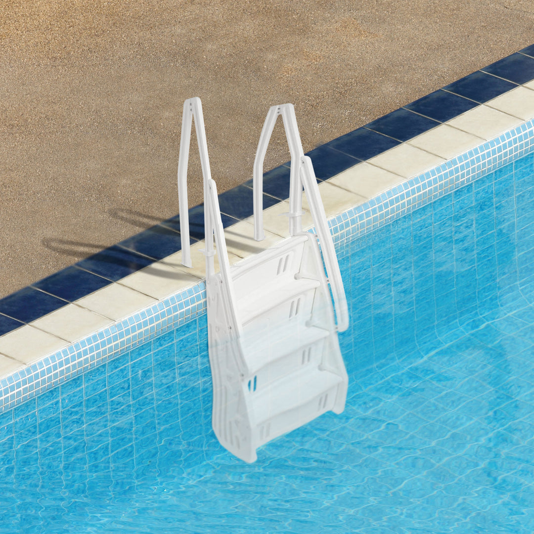 Vinyl Works Deluxe In Step 46-60" Above Ground Swimming Pool Ladder, White(Used) - VMInnovations