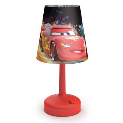 Philips Disney Cars Portable 10 Inch Kids Table Lamp with Shade, Red (2 Pack)