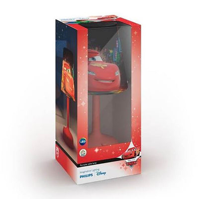 Philips Disney Cars Portable 10 Inch Kids Table Lamp with Shade, Red (2 Pack)