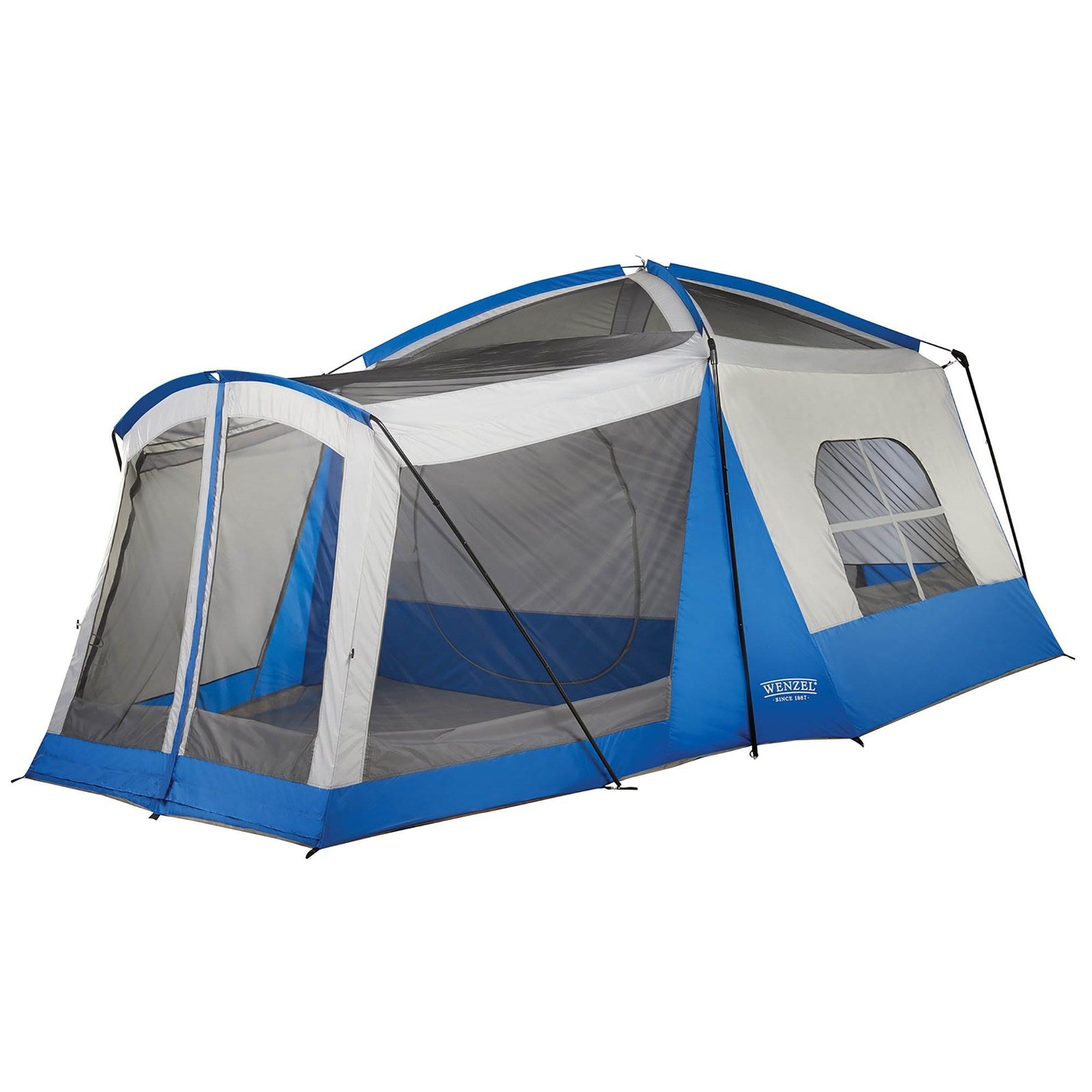 Wenzel Klondike 16 x 11 Foot 8 Person 3 Season Screen Room Camping Tent, Blue - VMInnovations