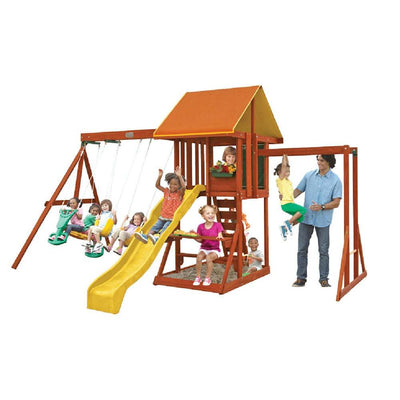 Big Backyard by KidKraft Cedarbrook Kids Outdoor Wooden Playhouse and Playset