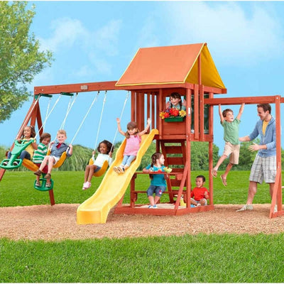 Big Backyard by KidKraft Cedarbrook Kids Outdoor Wooden Playhouse and Playset