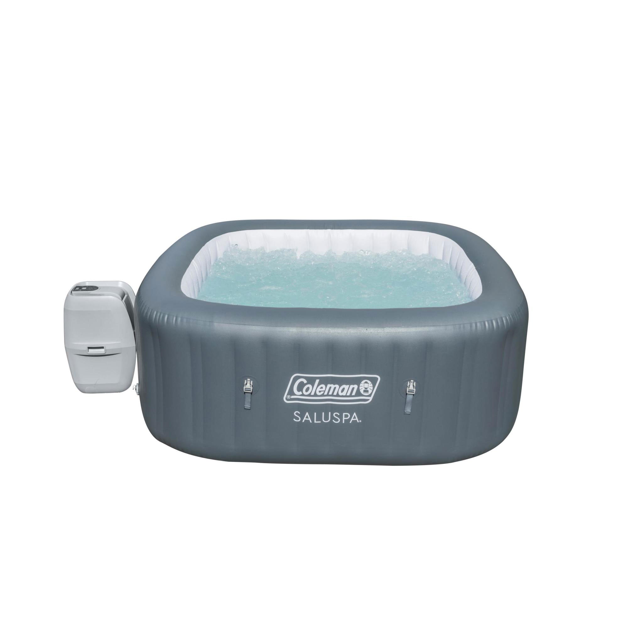 Coleman SaluSpa 4 Person Inflatable Hot Tub with Intex Attachable Cup Holder