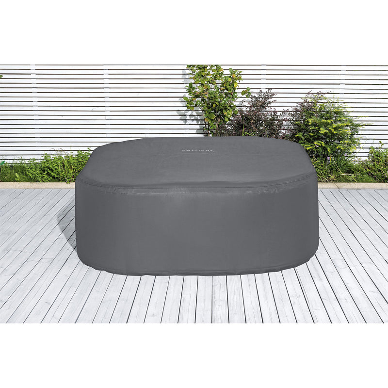 Coleman SaluSpa 4 Person Inflatable Outdoor AirJet Spa Hot Tub, Gray (Used)