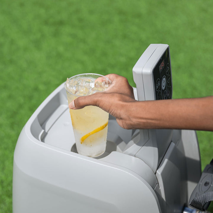 Coleman SaluSpa AirJet 6 Person Inflatable Square Hot Tub with 140 Jets, Gray - VMInnovations