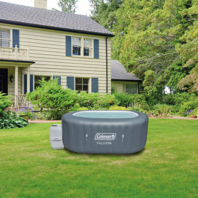 Coleman SaluSpa 4 Person Portable Inflatable AirJet Spa Hot Tub & Drink Holder - VMInnovations