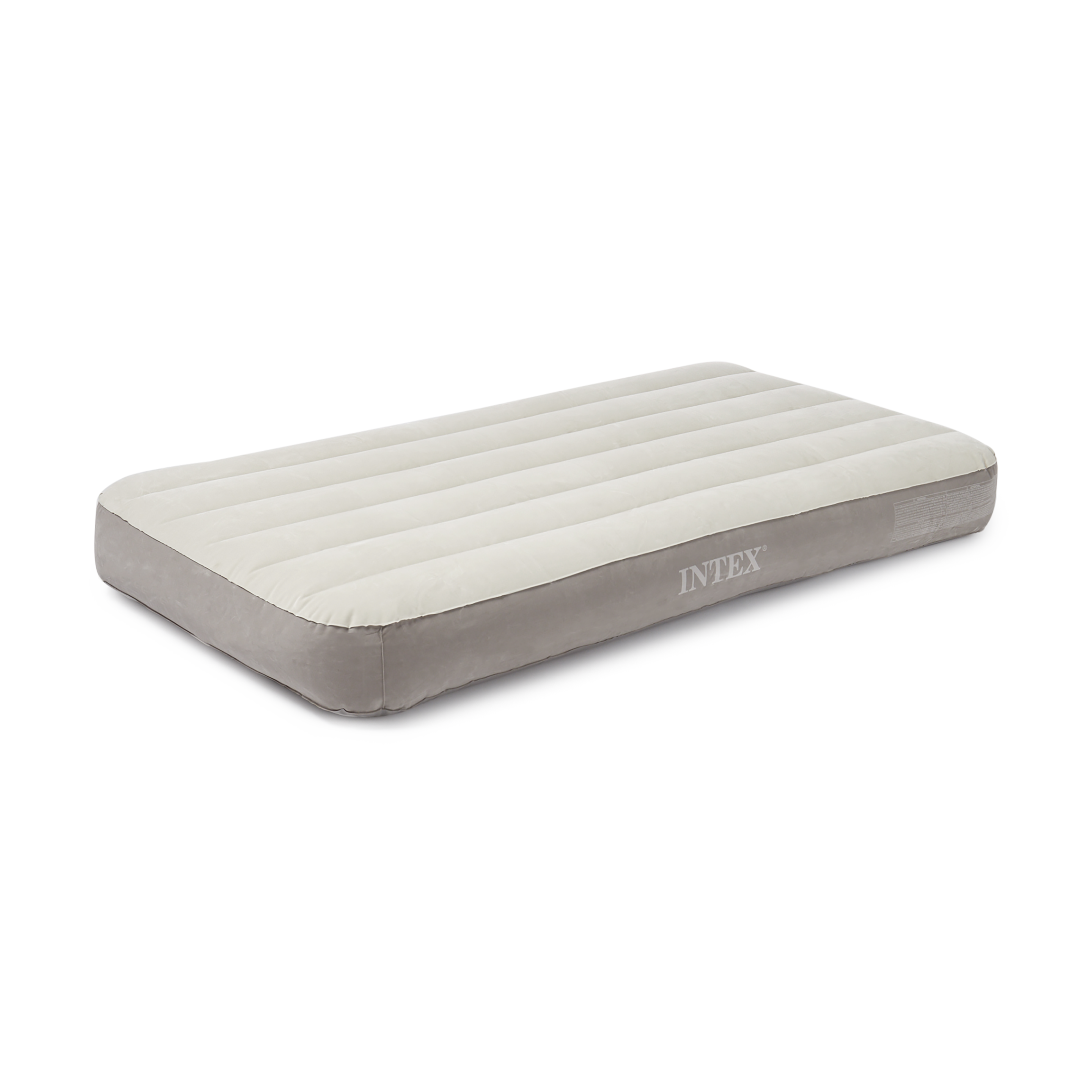 Deluxe Dura-Beam Twin Air Mattress without Pump, White