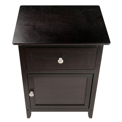 Winsome 25" Tall Wood Eugene Accent End Table Nightstand, Espresso (For Parts)