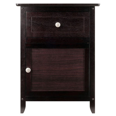 Winsome 25" Tall Wood Eugene Accent End Table Nightstand, Espresso (For Parts)