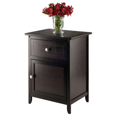 Winsome 25" Tall Wood Eugene Accent End Table Nightstand, Espresso (For Parts)
