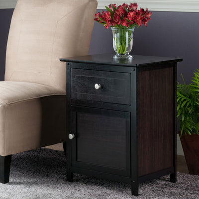 Winsome 25" Tall Wood Eugene Accent End Table Nightstand, Espresso (For Parts)