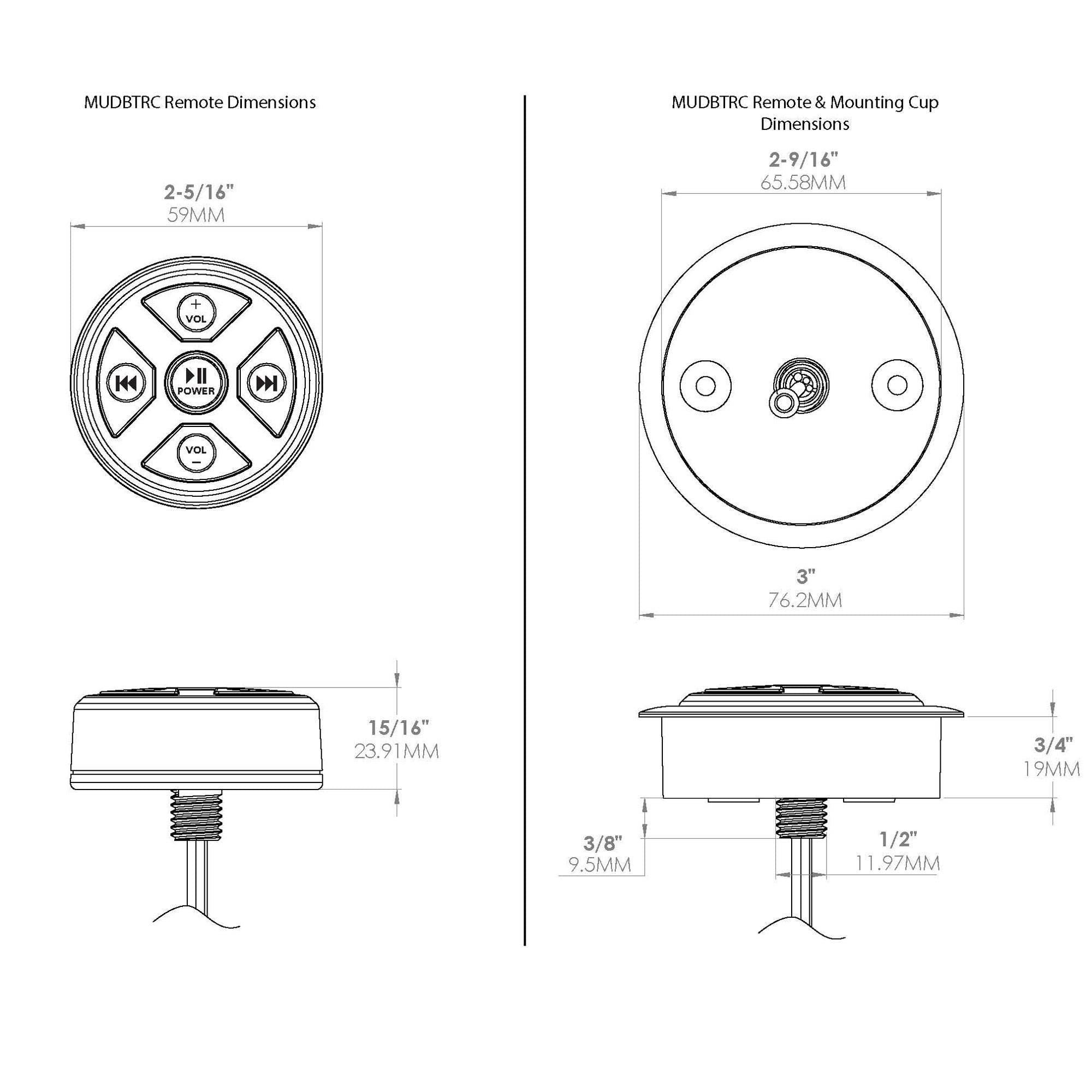 MTX Boat Motorcycle Bluetooth Audio Receiver & Remote Control (Open Box) - VMInnovations