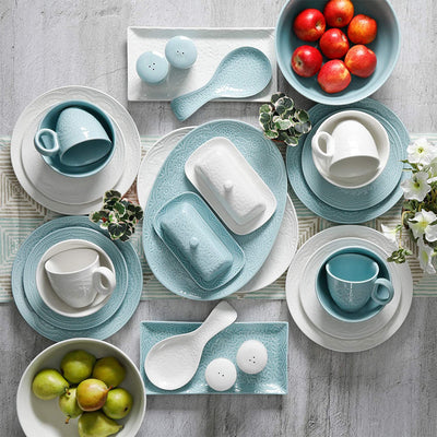 Gibson Elite 16 Pc Floral Glaze Dinnerware Set w/ Plates, Bowls, and Mugs (Used) - VMInnovations