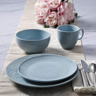 Gibson Elite 16 Pc Floral Glaze Dinnerware Set w/ Plates, Bowls, and Mugs (Used) - VMInnovations