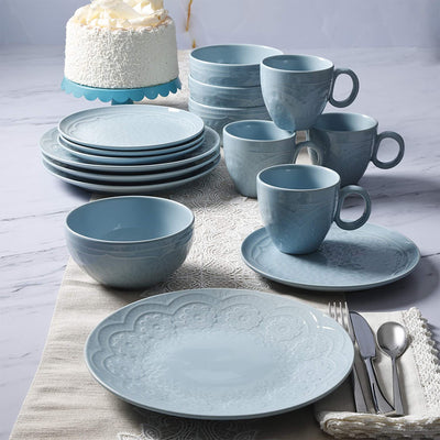 Gibson Elite 16 Pc Floral Glaze Dinnerware Set w/ Plates, Bowls, and Mugs (Used) - VMInnovations