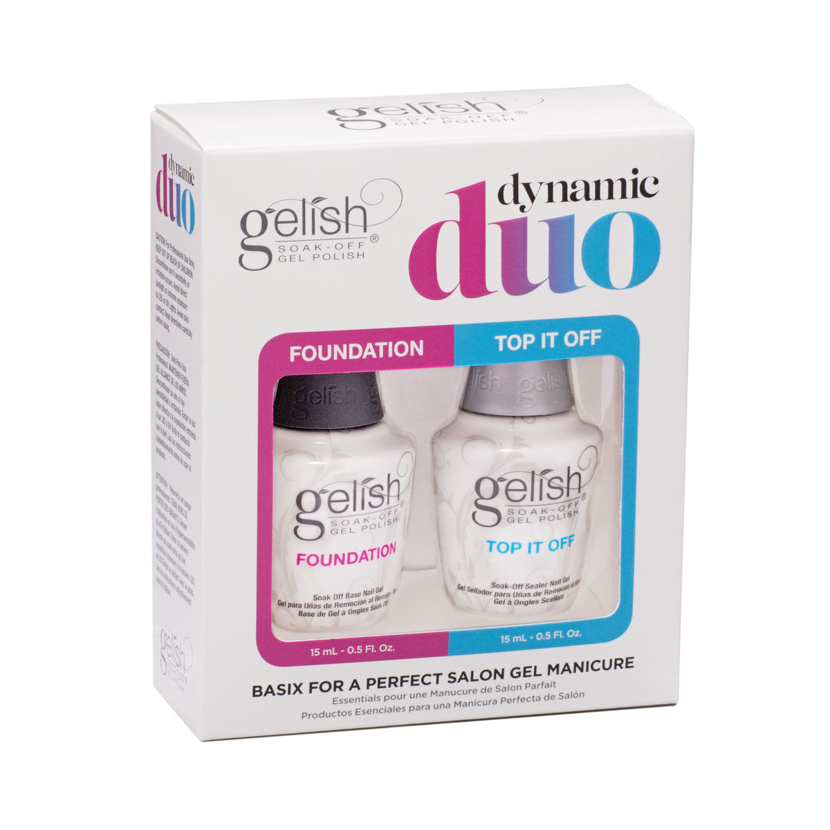 Gelish Dynamic Duo Base & Top It Off Nail Polish w/Fantastic Four Essentials Kit