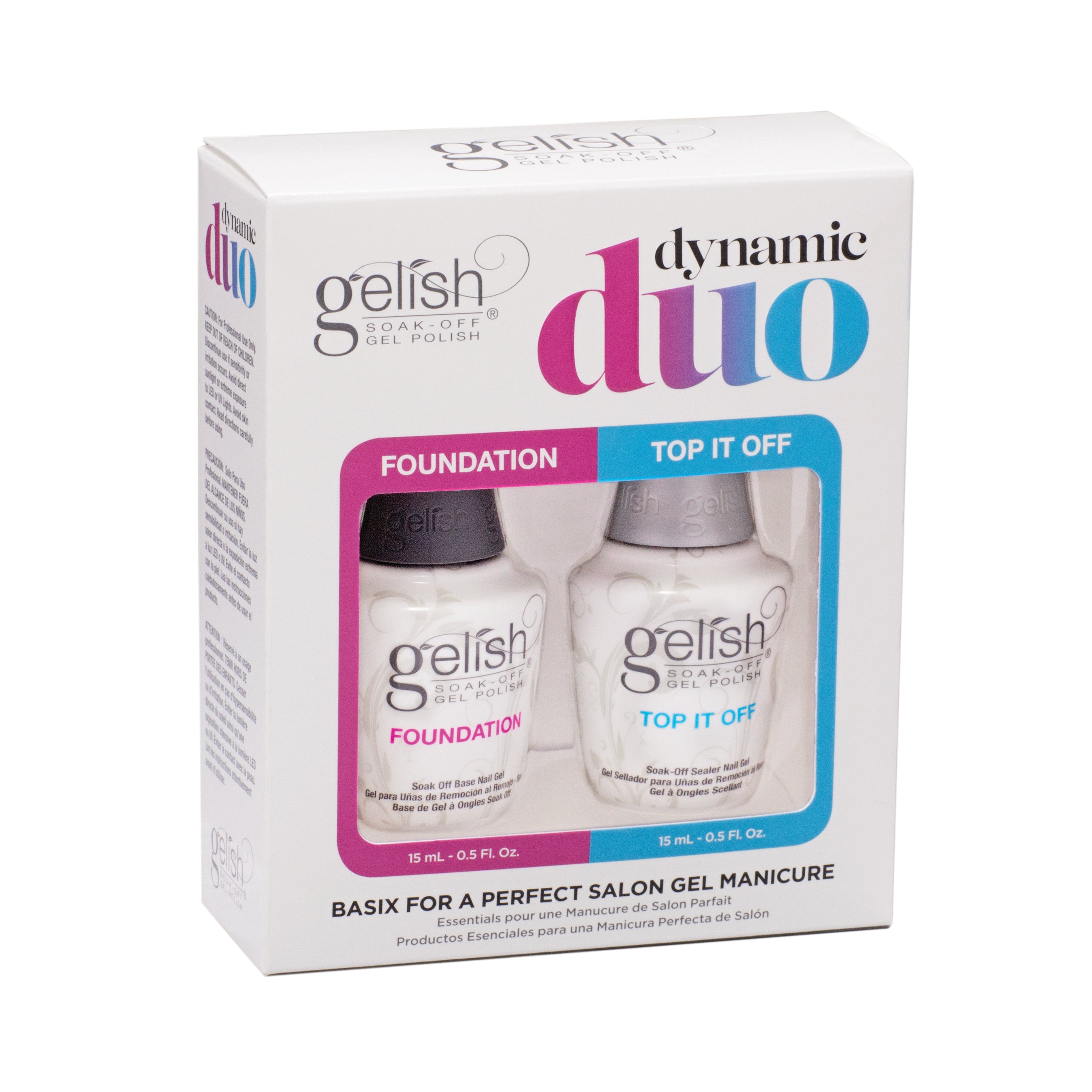 Gelish Dynamic Duo Foundation Base & Top It Off Sealer Soak Off Gel Nail Polish - VMInnovations