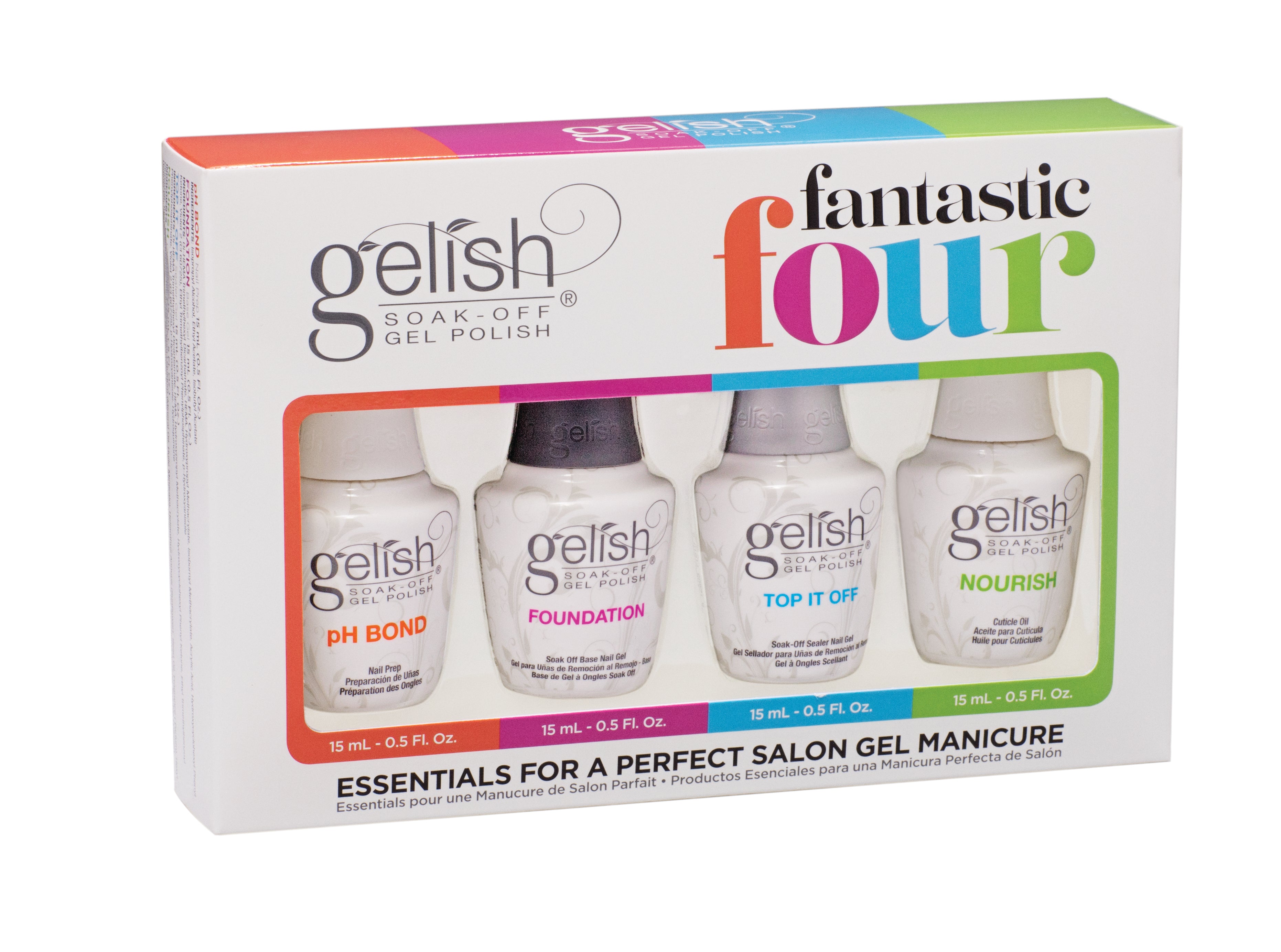 Gelish Dynamic Duo Base & Top It Off Nail Polish w/Fantastic Four Essentials Kit - VMInnovations