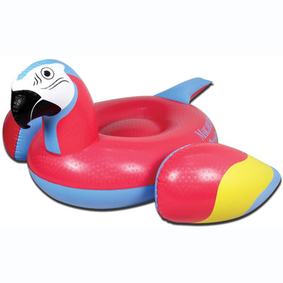 Margaritaville Swimming Pool Rideable Parrot Inflatable Float, Red (Open Box)
